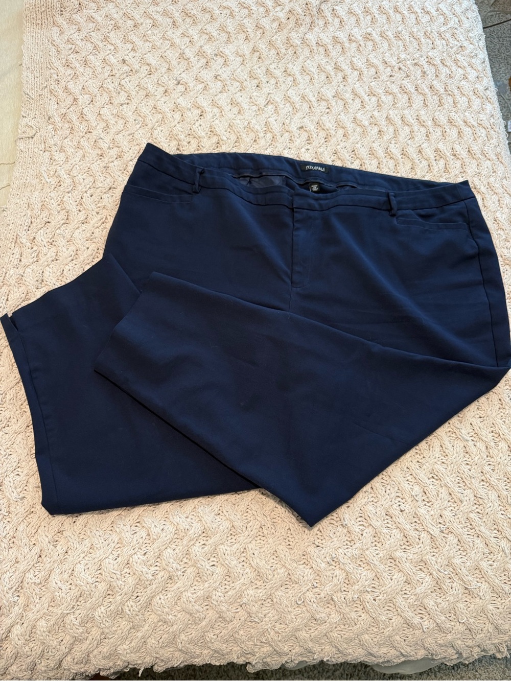 Roz & Ali Women’s Navy Dress Pants - Straight Cut Size 22